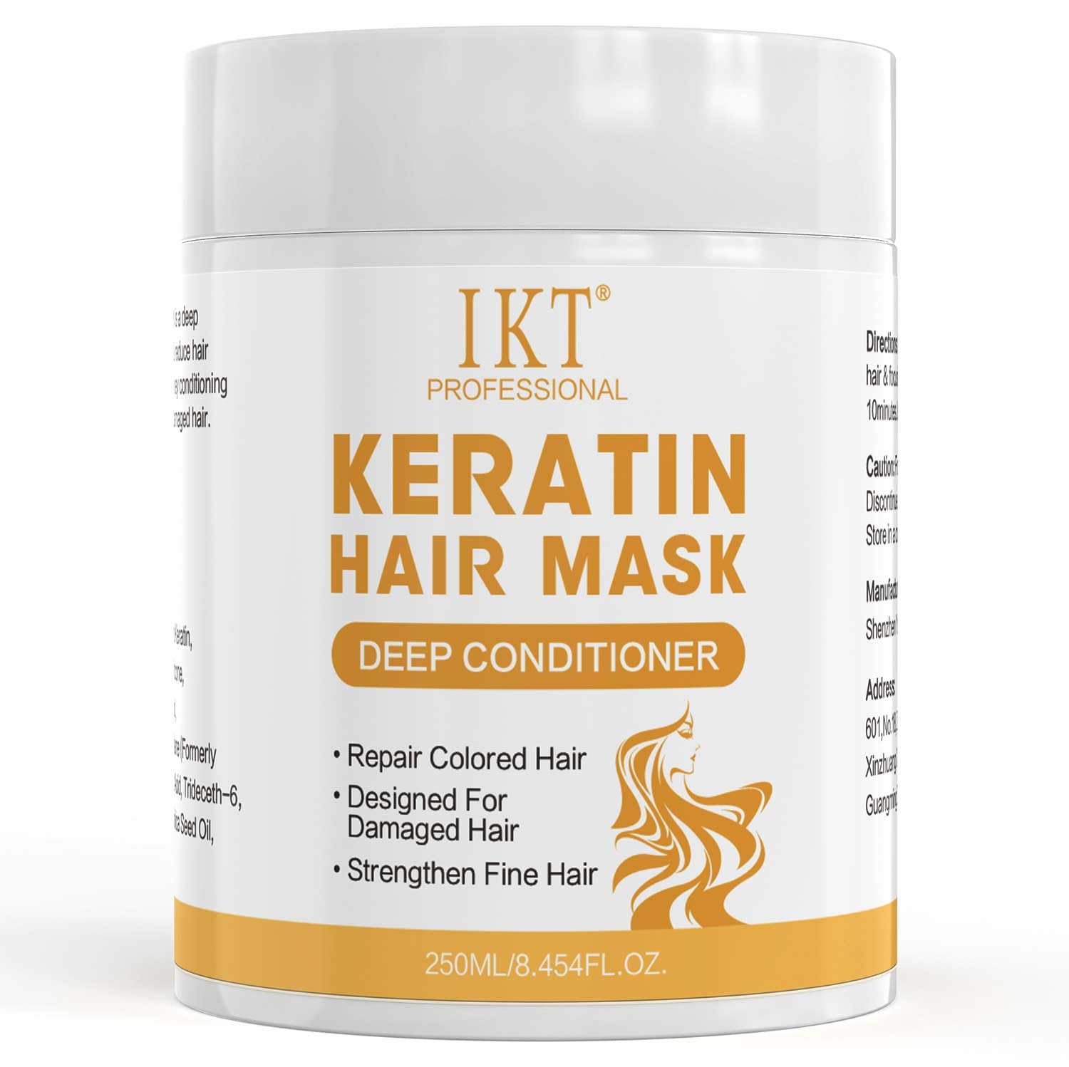 IKT Hair Mask Keratin 250ml, Hydrates & deeply conditionseImproves hoir texture ond shine, Reduce split ends and tames frizz