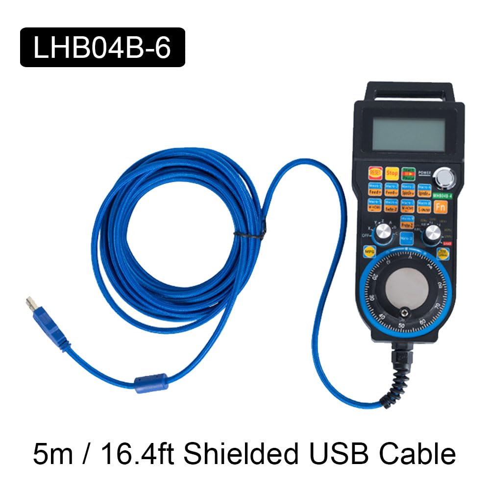6 ejes Mach3 Handwheel MPG, control remoto E-Stop, CNC Router Electrónico Manual Pulso Generador Controlador para CNC Fresadora Torno Máquina de Grabado (LHB04B-6)