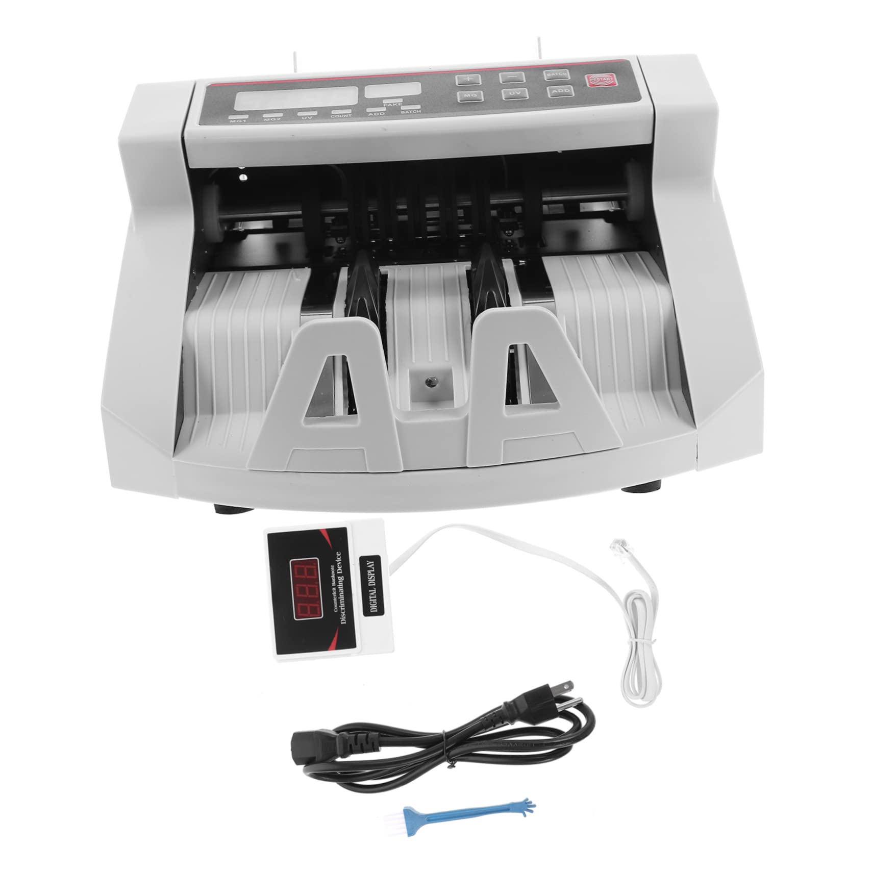 VILLFUL Money Counter Money Cash Currency Machine Money Detector Bill Counting Machine Electronic Cash Register Money Value Counter and Sorter Currency Detector Bill Counter Plastic White