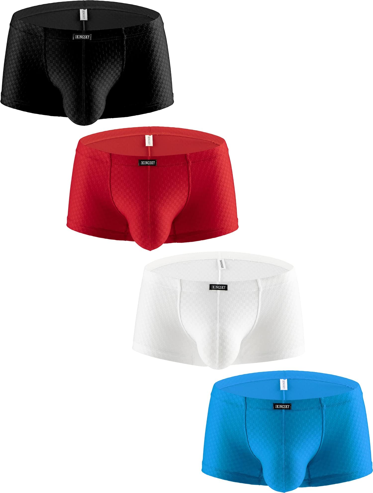 IKINGSKY Men's Sport Boxer Briefs Sexy Pouch Shorts Stretch Low Rise Bulge Under Panties Perfect for Swimming