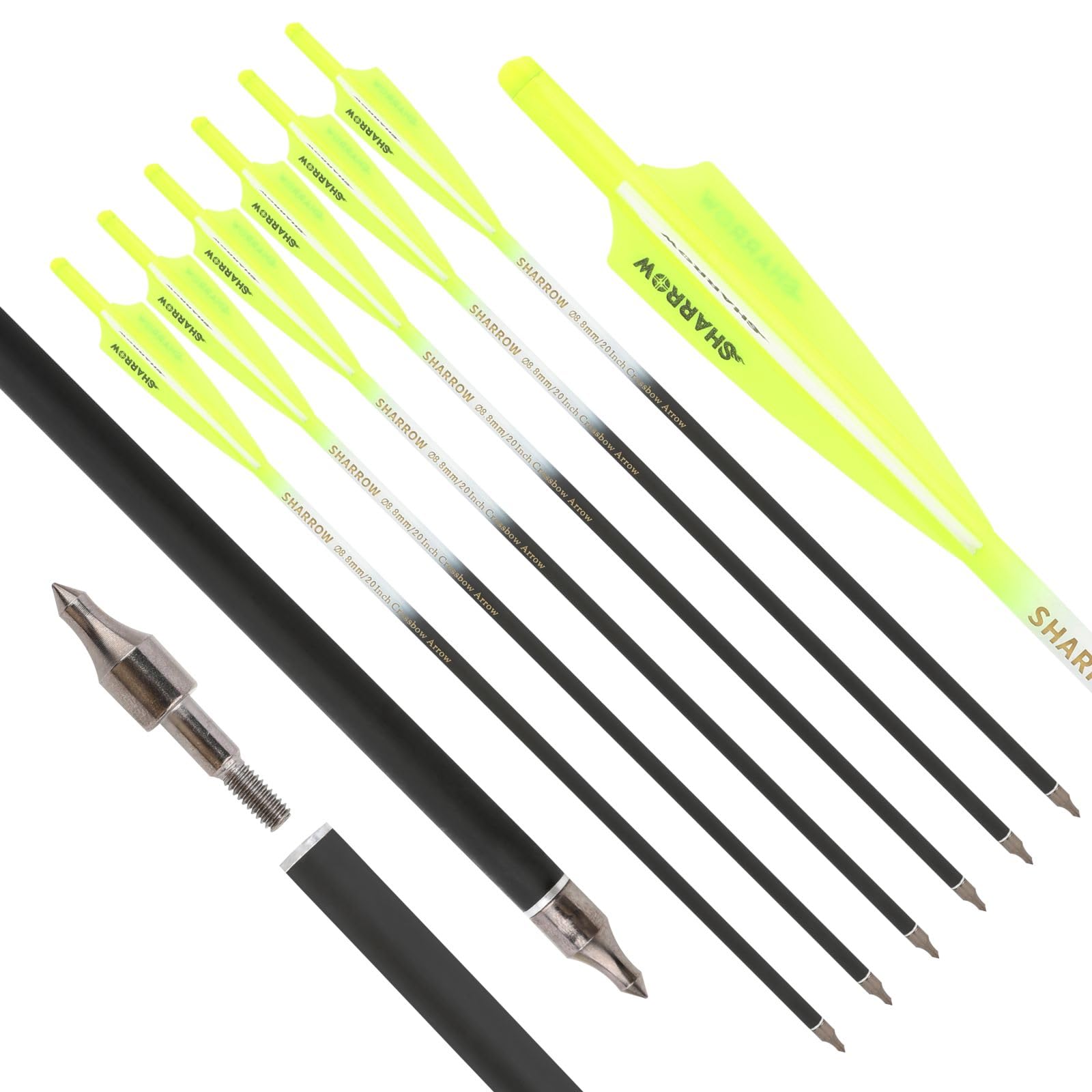 Tiro con L'Arco Freccia per Balestra 16“ 17” 18“ 20” 22” Balestra Bolts Frecce in Carbonio con Piuma da 4” per la Caccia e la Pratica degli obiettivi
