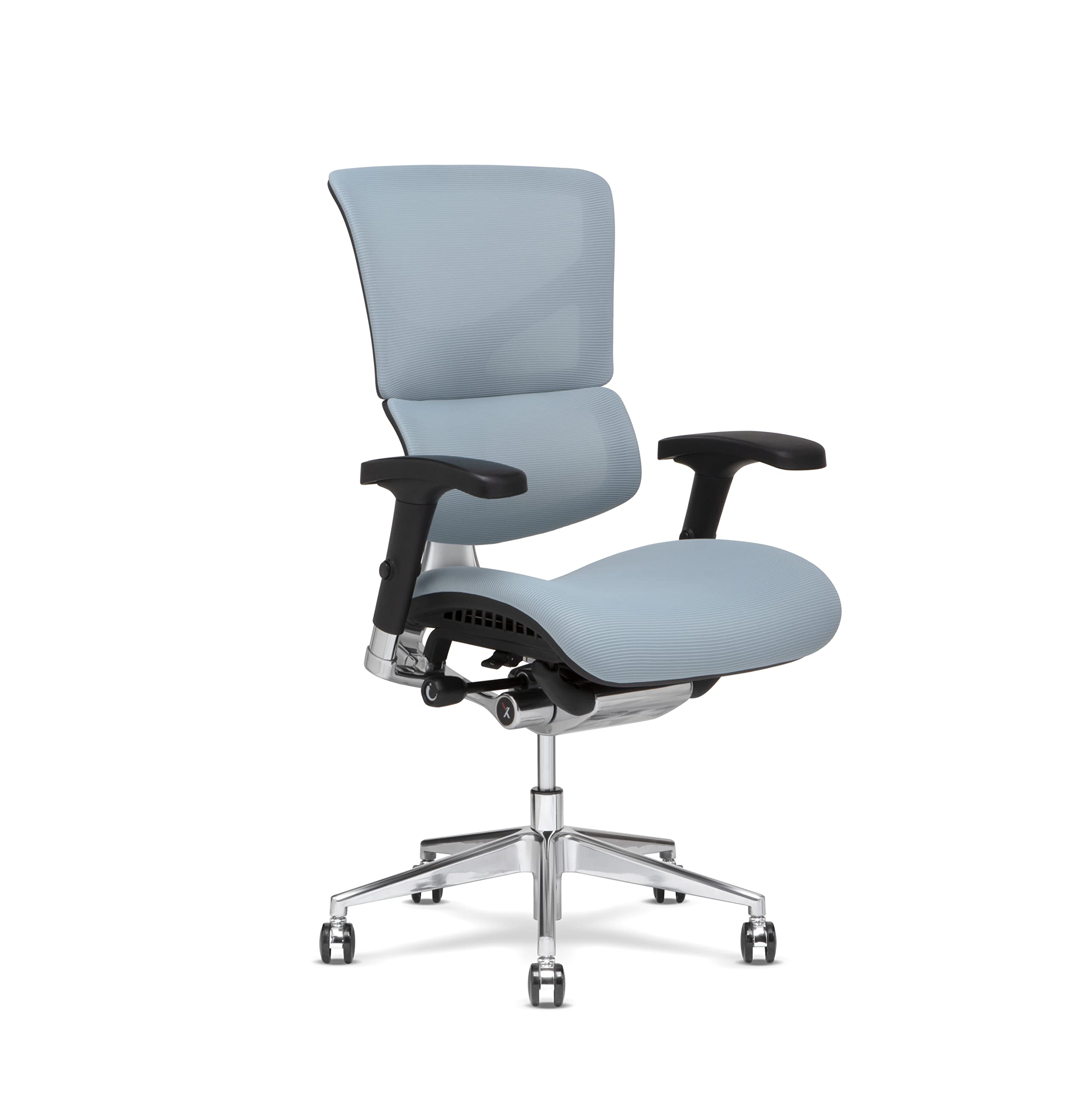 X-Chair X3 Management Office Chair, Glacier A.T.R. Fabric - High End Comfort Chair/Dynamic Variable Lumbar Support/Floating Recline/Highly Adjustable/Durable/Executive Office Desk Seat