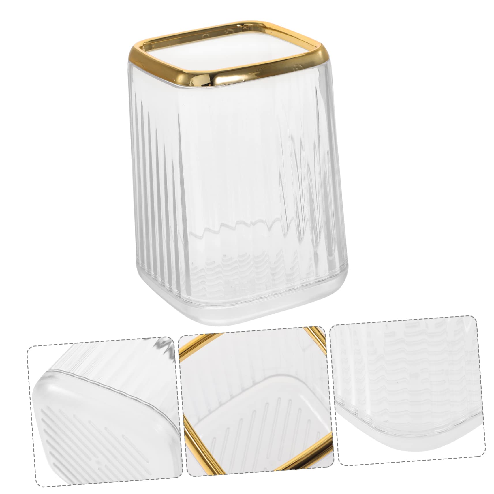 WOONEKY Makeup Brush Holder Transparent Pen Container Desktop Cosmetic Organizer Makeup Brush Storage Tube for Home Office Vanity - Image 2