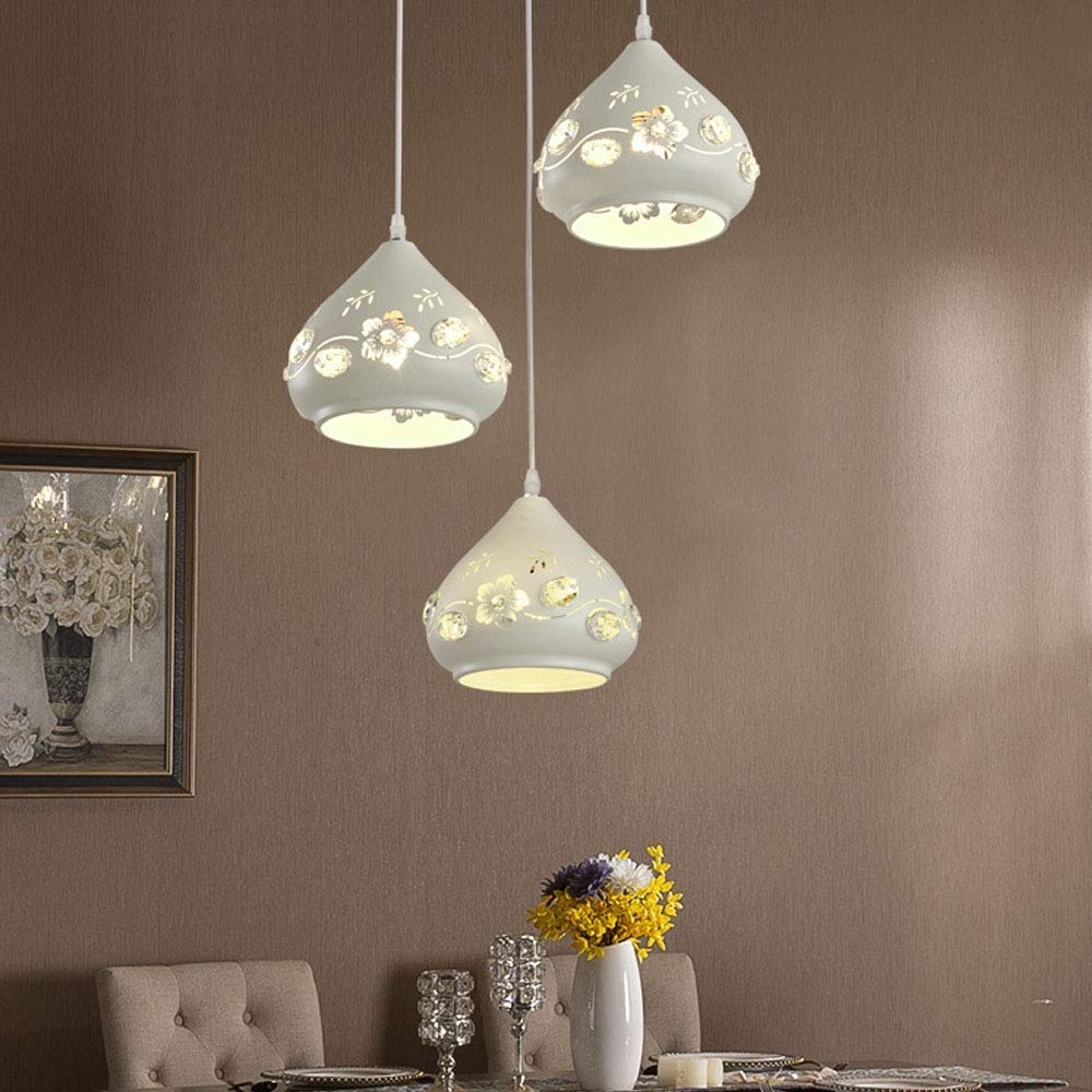 Chandelier de cristal con diseño europeo y 3 luces E27 ajustables para una decoración distinguida