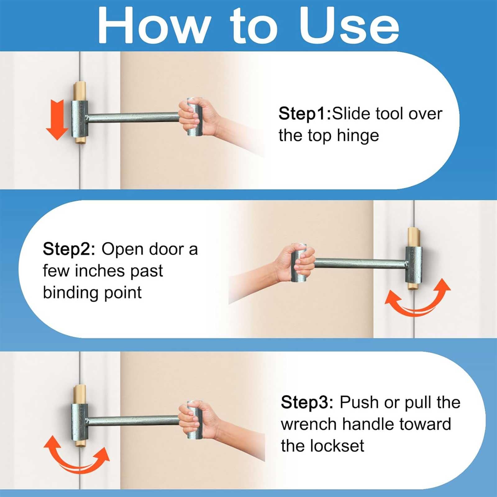 2PCS Hinges Gap Adjusting Wrench, Door Hinge Adjustment Key, for Fire Doors(14+19+23+25mm), Silver - Image 4