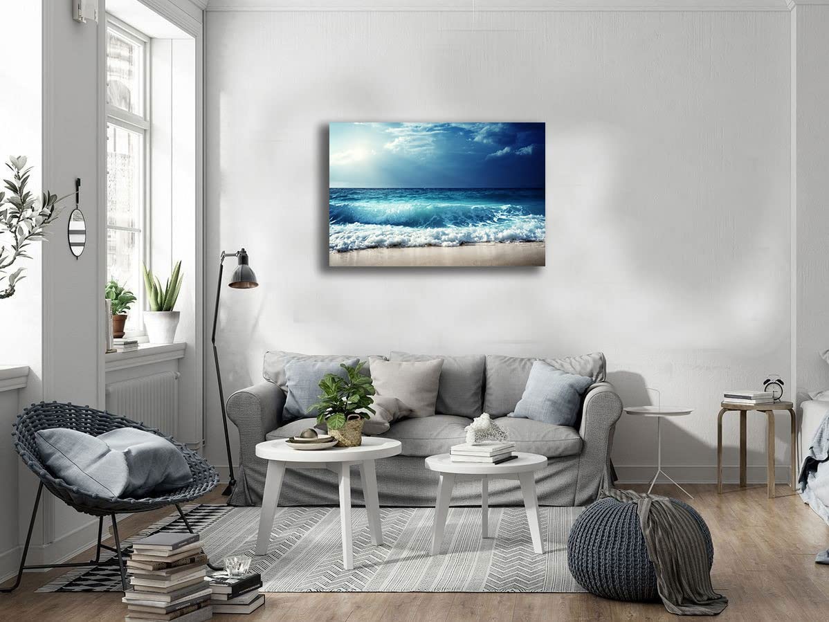 Printerland Quadri Moderni PAESAGGIO MARE marino onde spiaggia Quadro moderno da Parete XXL grande Stampa su tela Canvas Decorazione Murale muro Soggiorno Arredo Camera da letto Cucina (70x100 cm, 6)