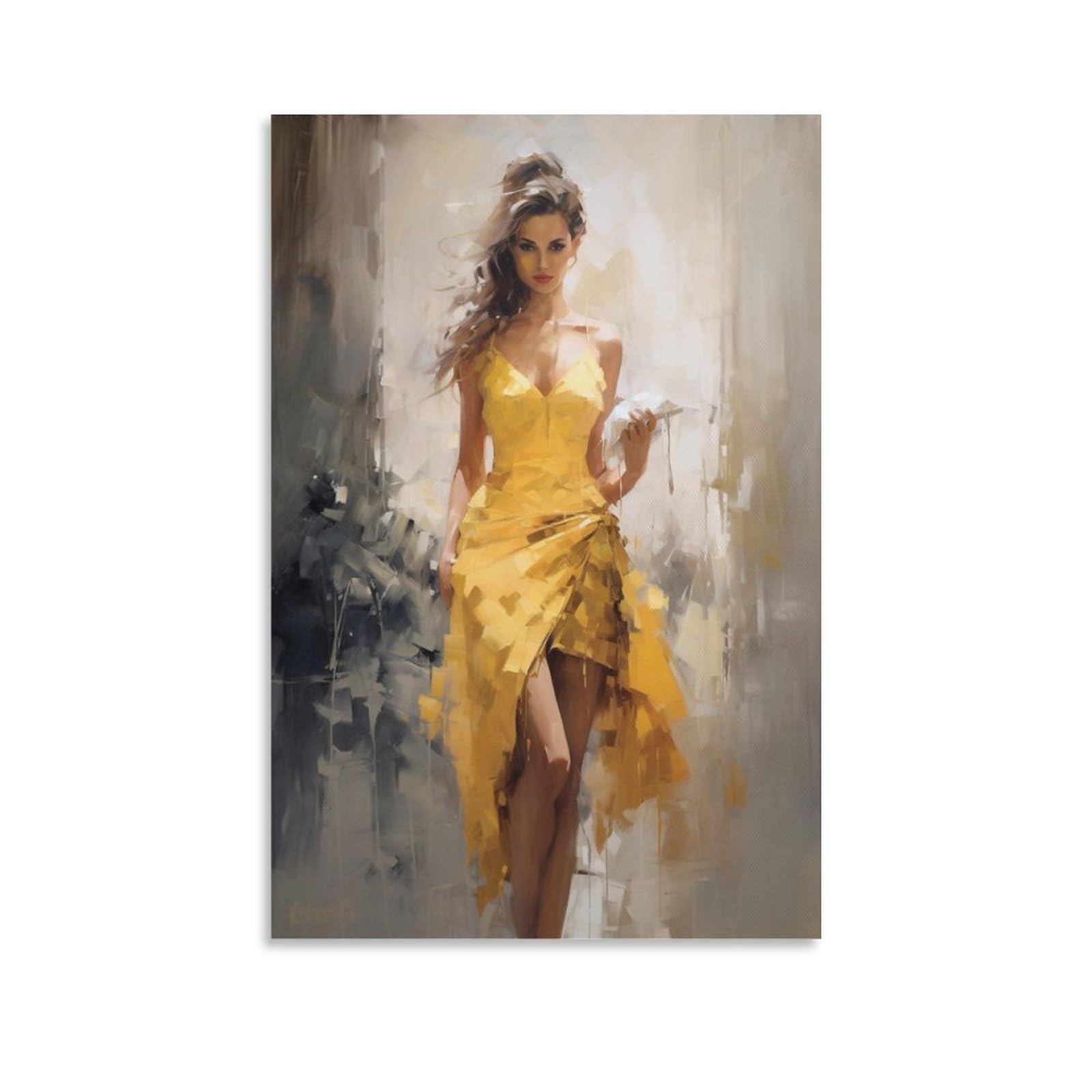 AYAROS Beautiful Woman Wall Art Canvas Poster Retro Gorgeous Dress Wall Decor Poster Dormitory Decor Painting Art Unframed 16x24 inch