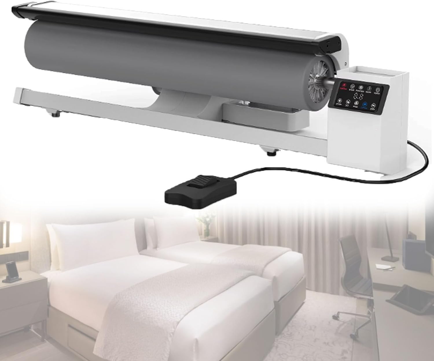 Rotary Ironer 90cm with Touchscreen, Commercial Steam Roller Ironing Machine, Continuous Steam 70g/min 2L Tank 2.5m/min for Hotel Linen, Garment Care