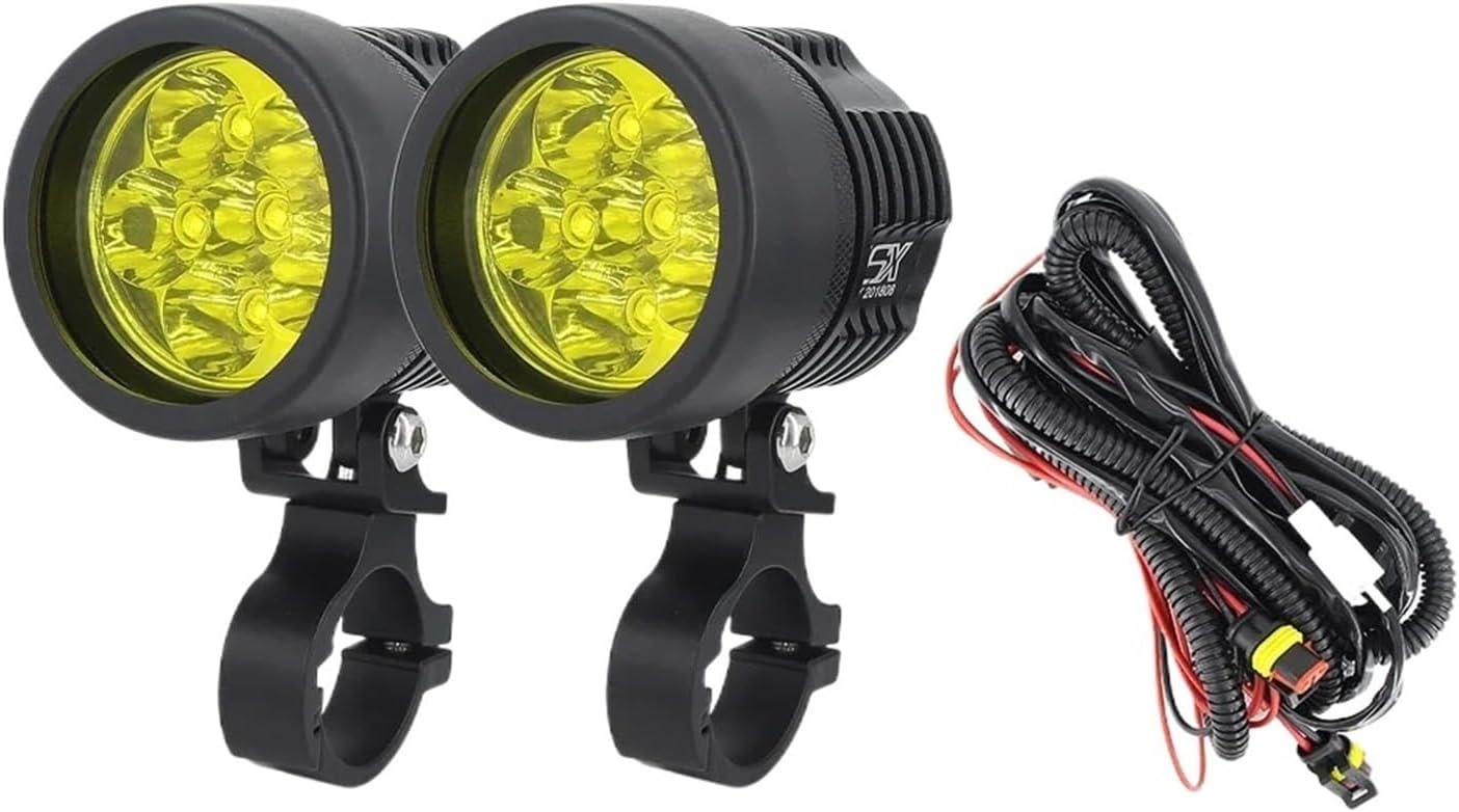 Double Colors strobe motorcycle headlight Fog DRL lamp car Universal Motorbike ATV bulb High Brightness Yellow white