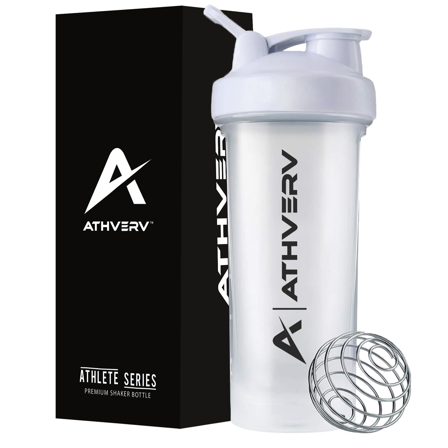 Athverv Protein Shaker Bottle, Gym Shaker With Blender Ball, 700Ml, White - Plastic (B08W9T9GMP) Amazon Price History, Amazon Price Tracker