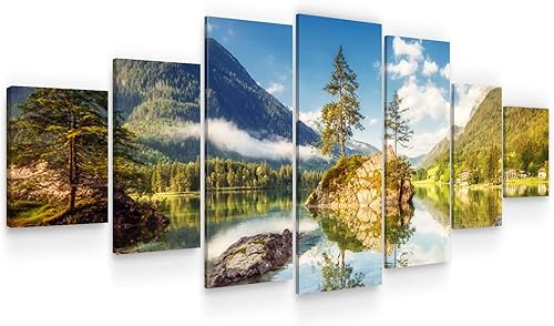Startonight Lienzo grande para pared, diseño de naturaleza, en el arroyo de la montaña fría, juego moderno de 7 paneles de 40 x 95 pulgadas