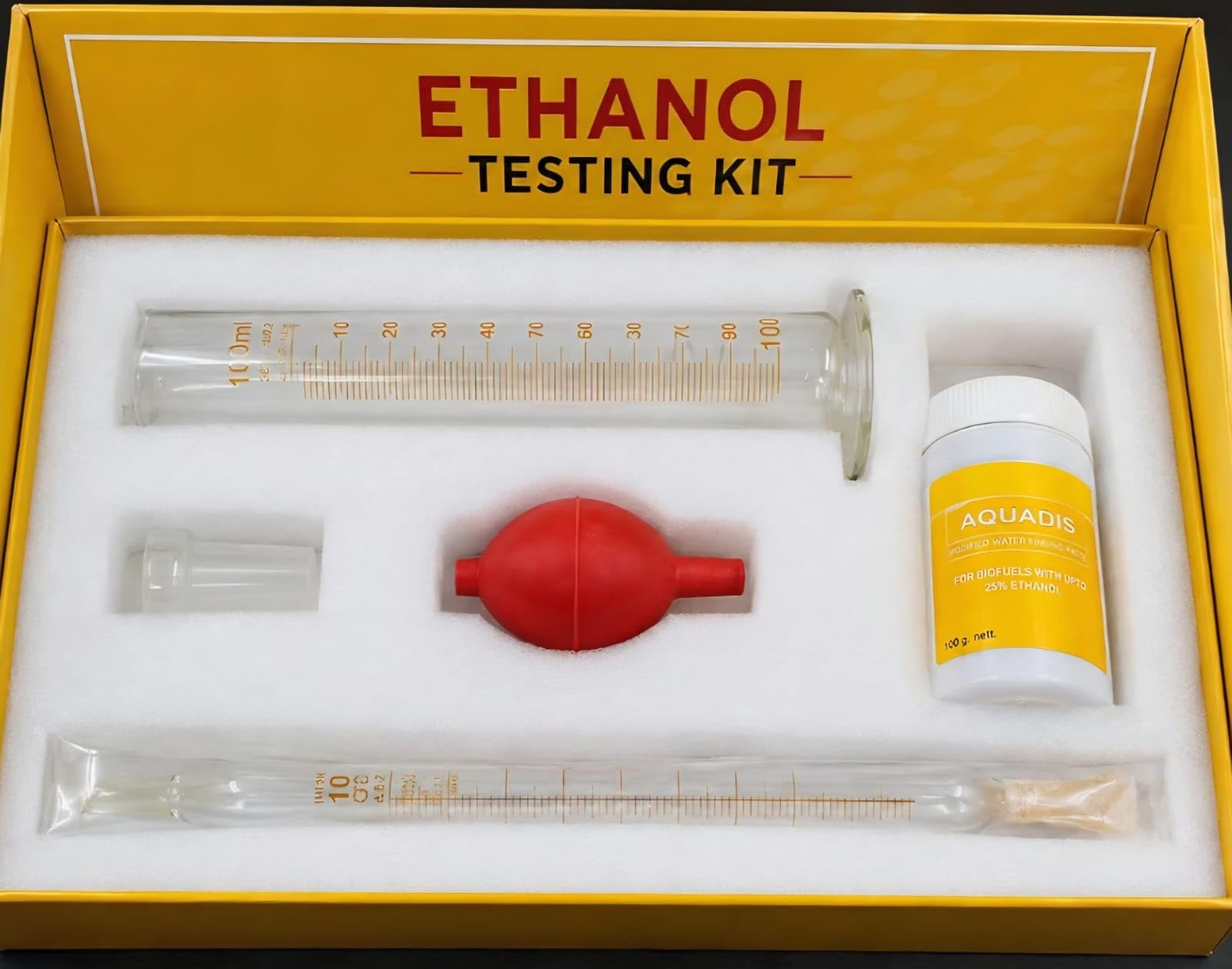 NexaFuel Ethanol Testing Kit with 25% Ethanol Water Paste Fuel Test Kit | Up to 25% Ethanol, 100ml Graduated Cylinder, Includes Hydrometer, Biofuel Compatible, Complete Test Kit-picture-13