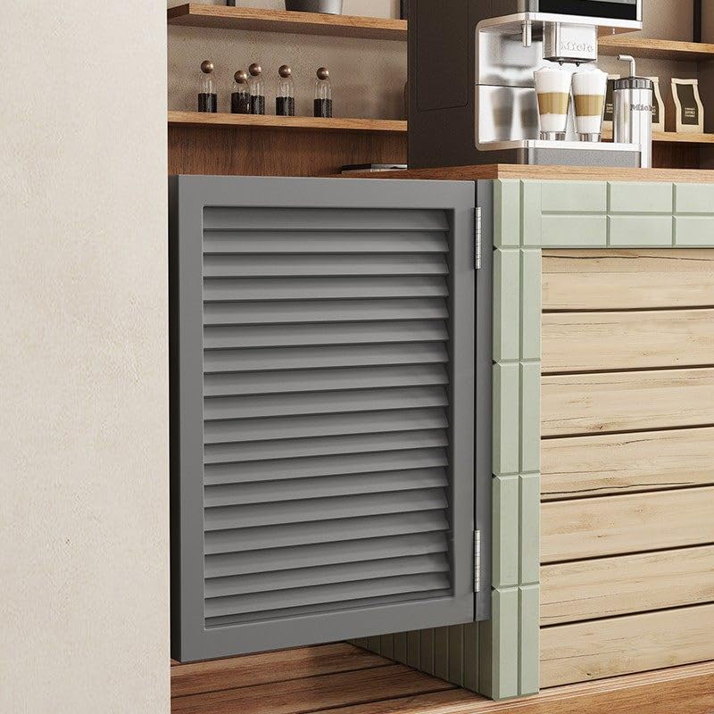 Cafe Swinging Doors Louvered Café Interior Swing Solid Wood Door Automatic Shutdown Kitchen Fence Entrance Partitions Interior Decoration Gray A - W55×H80cm(Single Door)