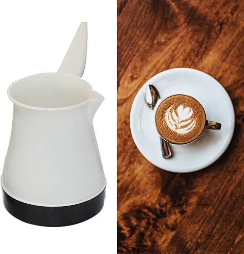 Miniatura 5 de Cafetera -220V UE Moka Cafetera eléctrica portátil griega turca Cafetera expreso-MOMU, blanco, tamaño 8.3x4.3x5.3 in