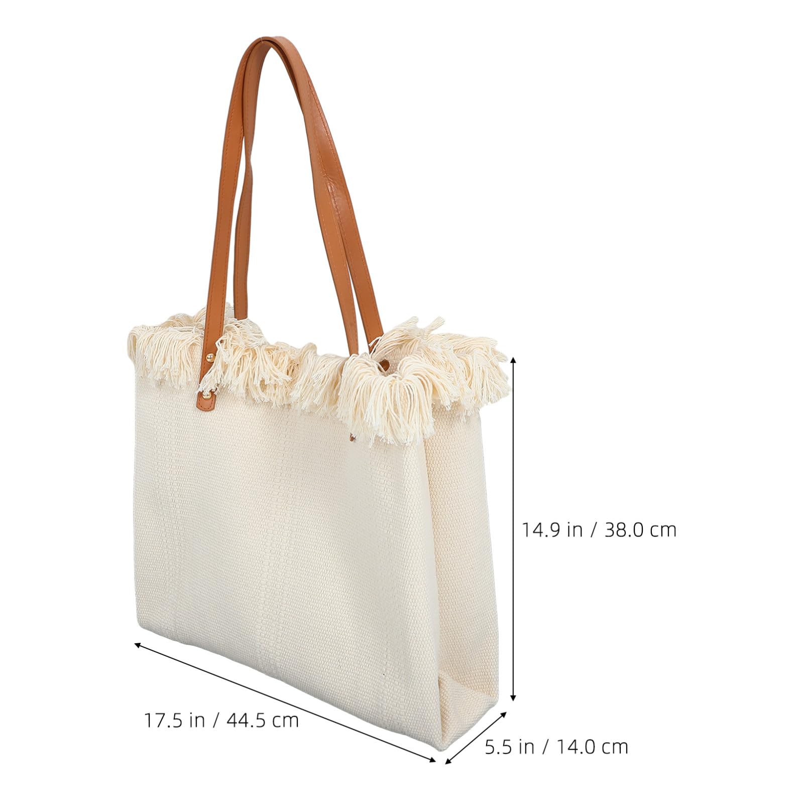 Abaodam Bolso Tote de Lona Informal Grande para Mujer, Beige