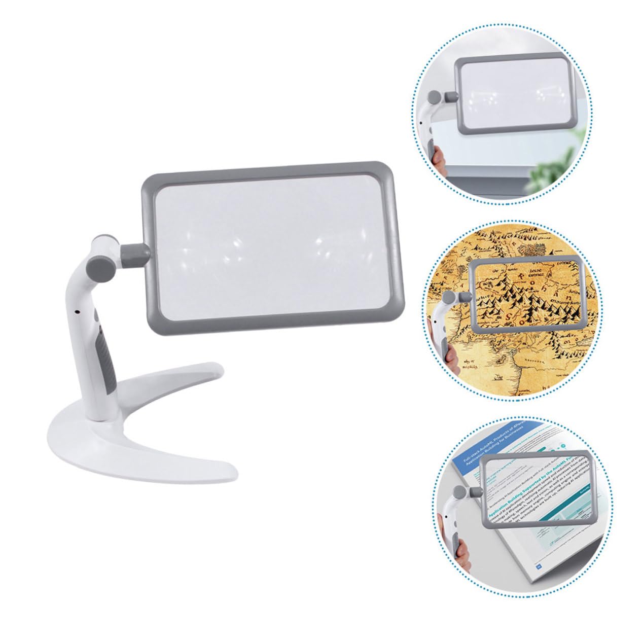 Multifunktionale Tragbare Leselupe mit 2,5-facher Vergrößerung und Verstellbarem LED Tageslicht für Senioren und Handwerk mit Robustem Abs Material