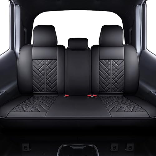 Tomatoman Fundas para asiento trasero de Toyota Tacoma de 2005 a 2022, camioneta de cabina sencilladoble (asiento traserocolor negro)