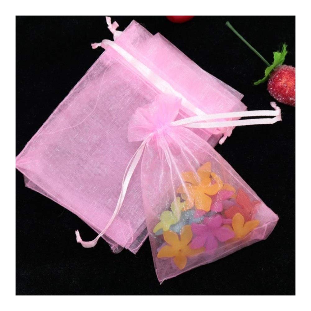 10pcs Organza Gift Bag Jewelry Packaging Bag Wedding Bag and Pouches Baby Shower Home Decoration (Color : Pink, Size : 5x7cm)