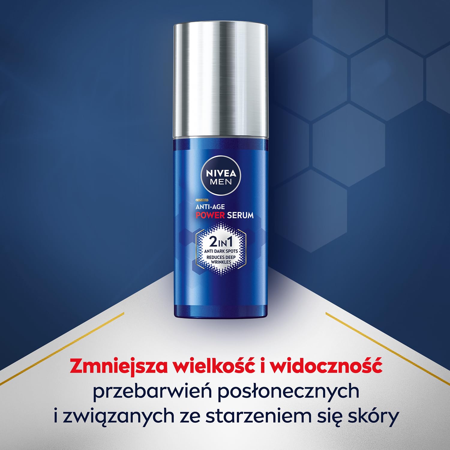NIVEA MEN ANTI-AGE POWER Zestaw męski Intensywne serum do twarzy przeciw przebarwieniom 30 ml i Krem nawilżający SPF 30 50 ml