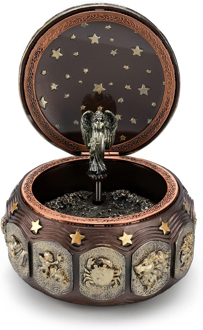 Old World Astrology Zodiac Themed Animated Musical Trinket Keepsake - Many Songs to Choose - Rainbow Connection