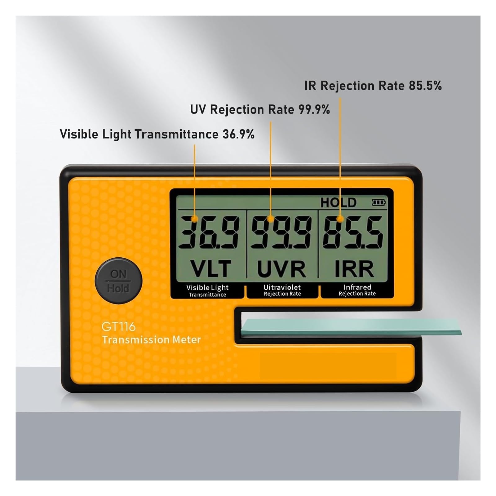 Medidor de transmisión de coche de película Solar 3 en 1, tinte Digital, calibración automática, detección UV IR VL Retención de datos
