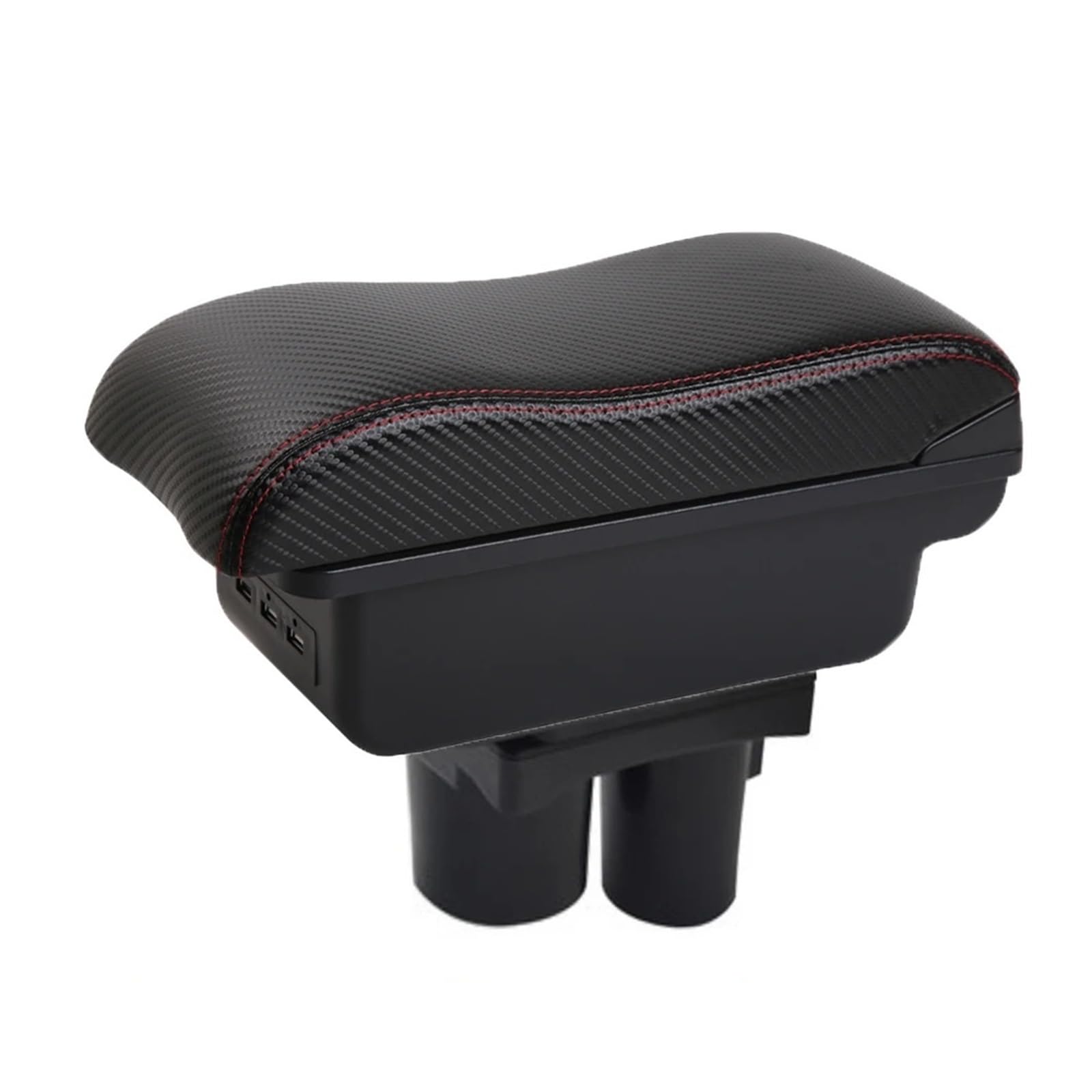 Umdjju B-3Usb-Red Line For Citroen For C2 For C3 Central Console Armrest Box Storage Case Car Centre Console Armrest Box(B-3Usb-Red Line)