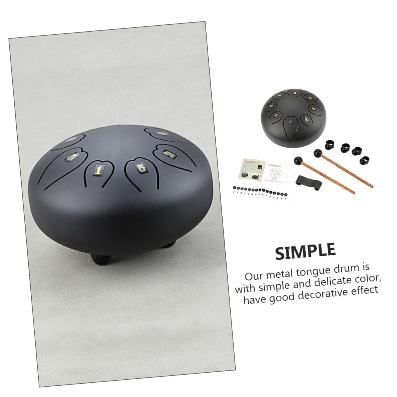 1set Strumenti Musicali Ethereal Drum Percussione Portatile Per Meditazione e Relax Drums Per Amanti Della Musica Colore Semplice e Delicato Creativo Per Occasioni Speciali