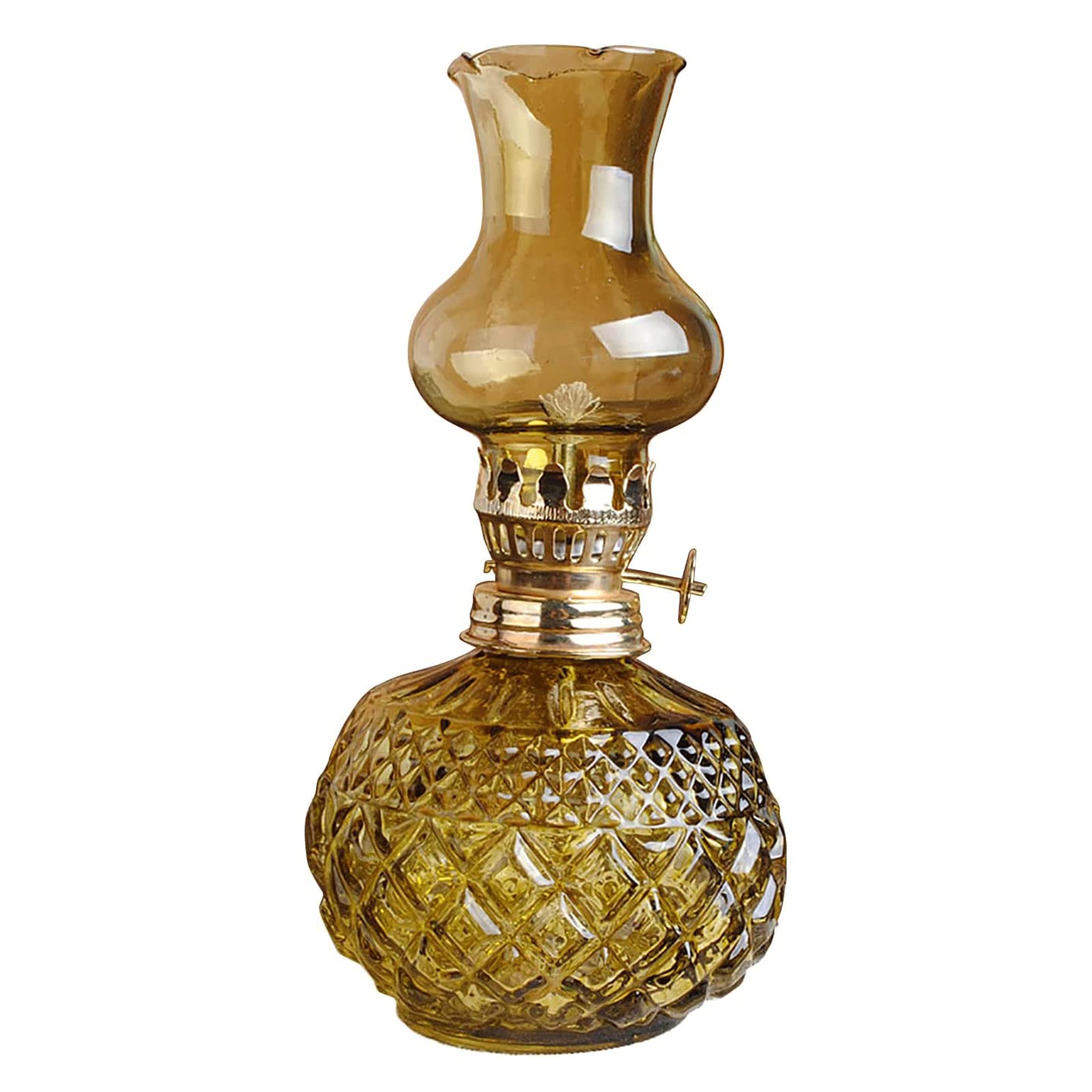 Kerosene Lamps, Lantern Antique Hurricane Lamp Tabletop Decor Home Emergency Lighting Patio Decoration(Yellow)