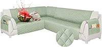 Vista 18 de Fundas para sofá modular, impermeables, 6 piezas, fundas de sofá en forma de L, lavables, antideslizantes, fundas para sofá seccional, suaves