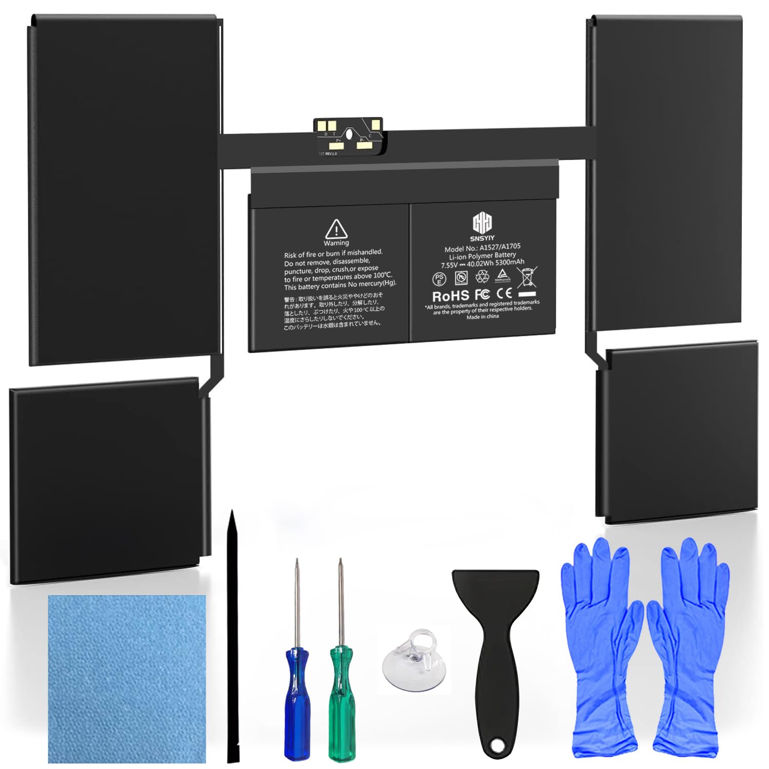 SNSYIY Battery A1527 A1705 Replacement for MacBook 12 Inch Retina A1534 A1705 (Early 2015, Early 2016, Mid 2017), Laptop Battery A1527 A1705 EMC 2746 2991 3099