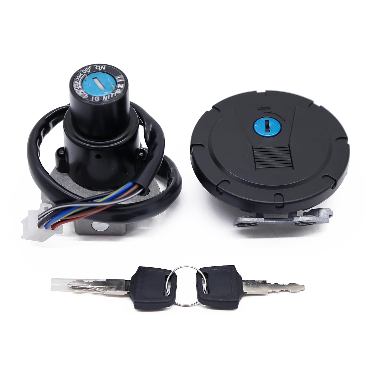 PROCNC Ignition Switch Gas Cap Seat Lock Keys Set for Fit for Kawasaki KLR650 1987-2007