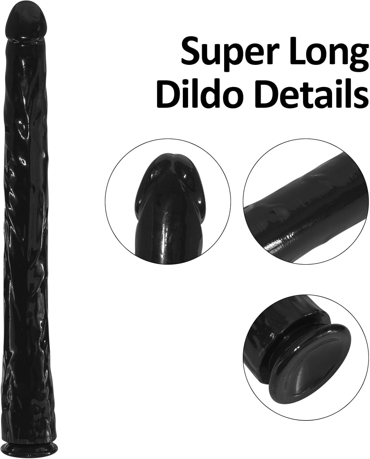 23.8 Inch Super Long Realistic Dildo for Deepest Sex, Soft Huge Big Thick Giant Dildo with Strong Suction Cup, Flexible Large Dildos Stimulator Anal Plug Sex Toy for Women Men Couples (L)