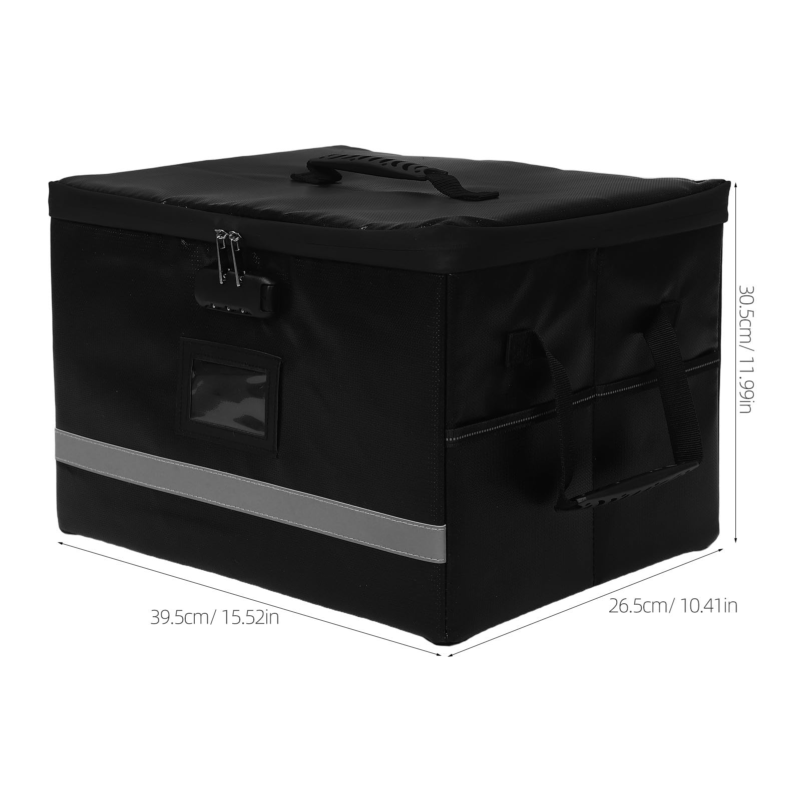Operitacx Scatola portadocumenti impermeabile con serratura - Scatola organizer per documenti con cerniera e maniglia - Armadietto portadocumenti portatile con molteplici tasche per riporre materiale
