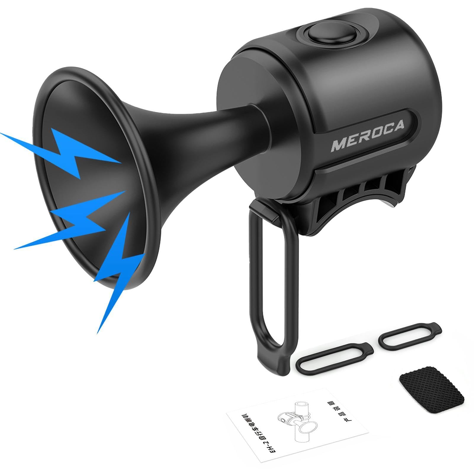 Alarma de bocina de bicicleta, 120 dB, súper fuerte, bocina eléctrica para bicicleta con botón de espera largo, funciona con pilas y IPX4, resistente al agua, timbre de bicicleta ruidoso para