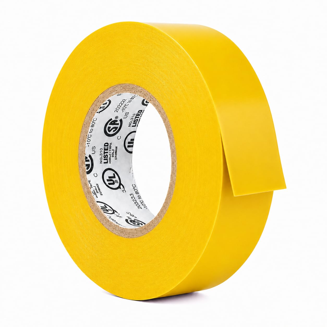 GGR Supplies EL-766AW Yellow General Purpose Electrical Tape, 3/4 Inch x 66 Feet, 7 Mil PVC, UL/CSA Listed Core, 600V Flame-Retardant Insulation for Wire Splicing, Bundling &amp; Color Coding, Pack of 1