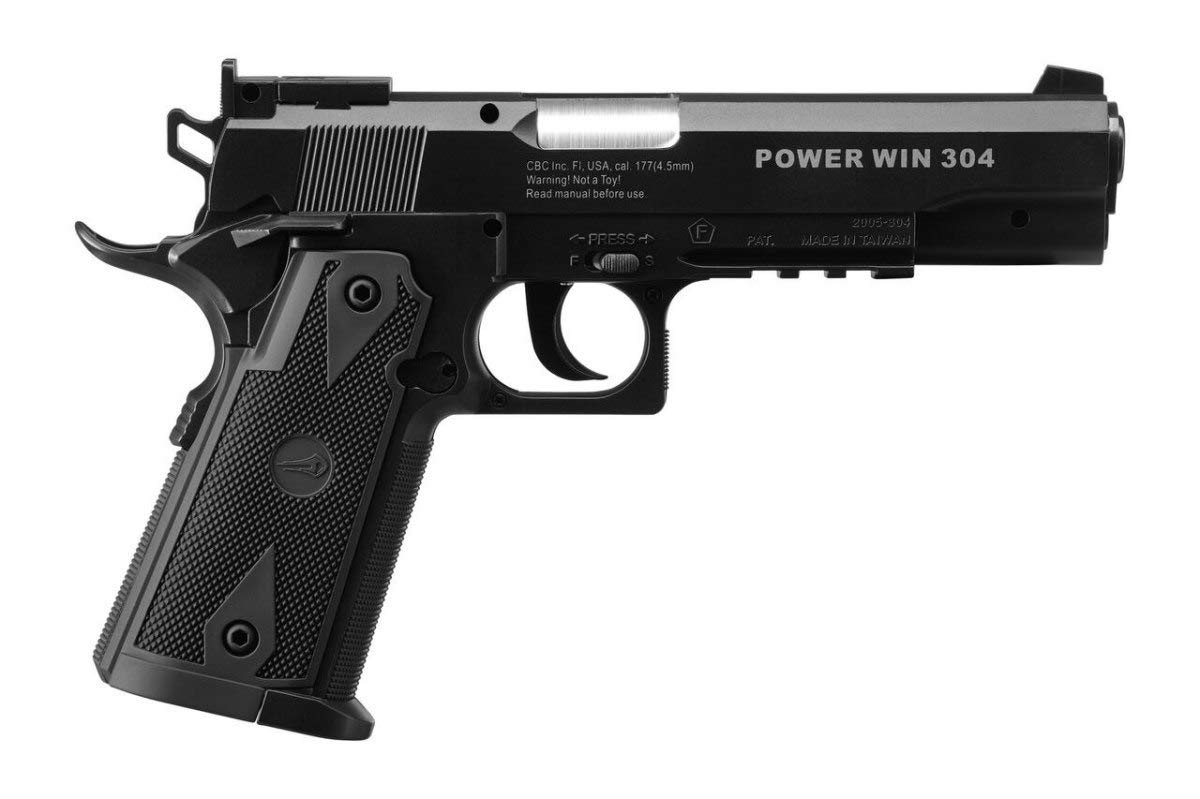 Borner WIN 304 - Pistola con cápsulas de Aire comprimido (CO2) Calibre 4.5mm, Munición de Bolas BB's de Acero con una Capacidad de Cargador de 19 Disparos. Semiautomática. Potencia 3 Julios