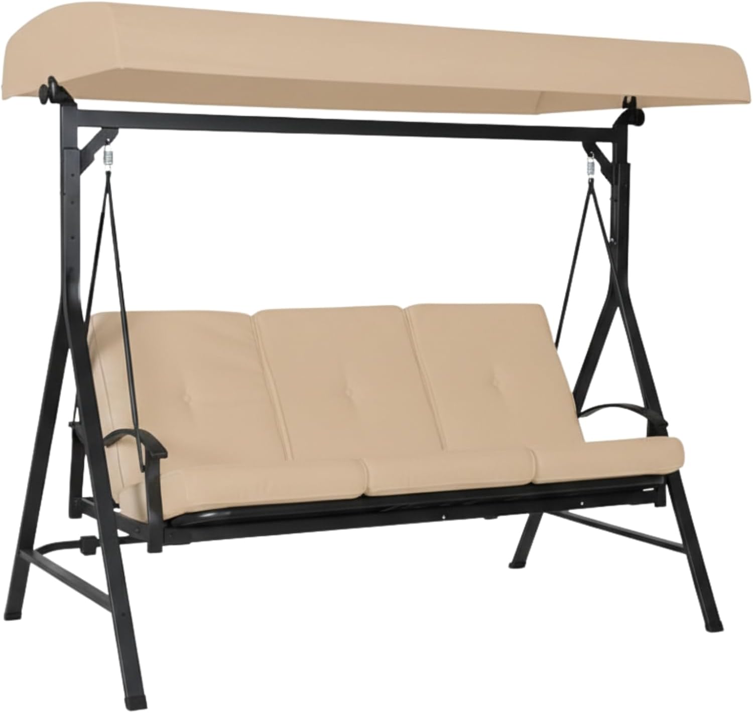 Garden Winds Reinforced RipLock 350 Replacement Canopy Top Cover Compatible with Belden Park Swing Version III Models MSD236247917047, MSS436247917029 - Beige
