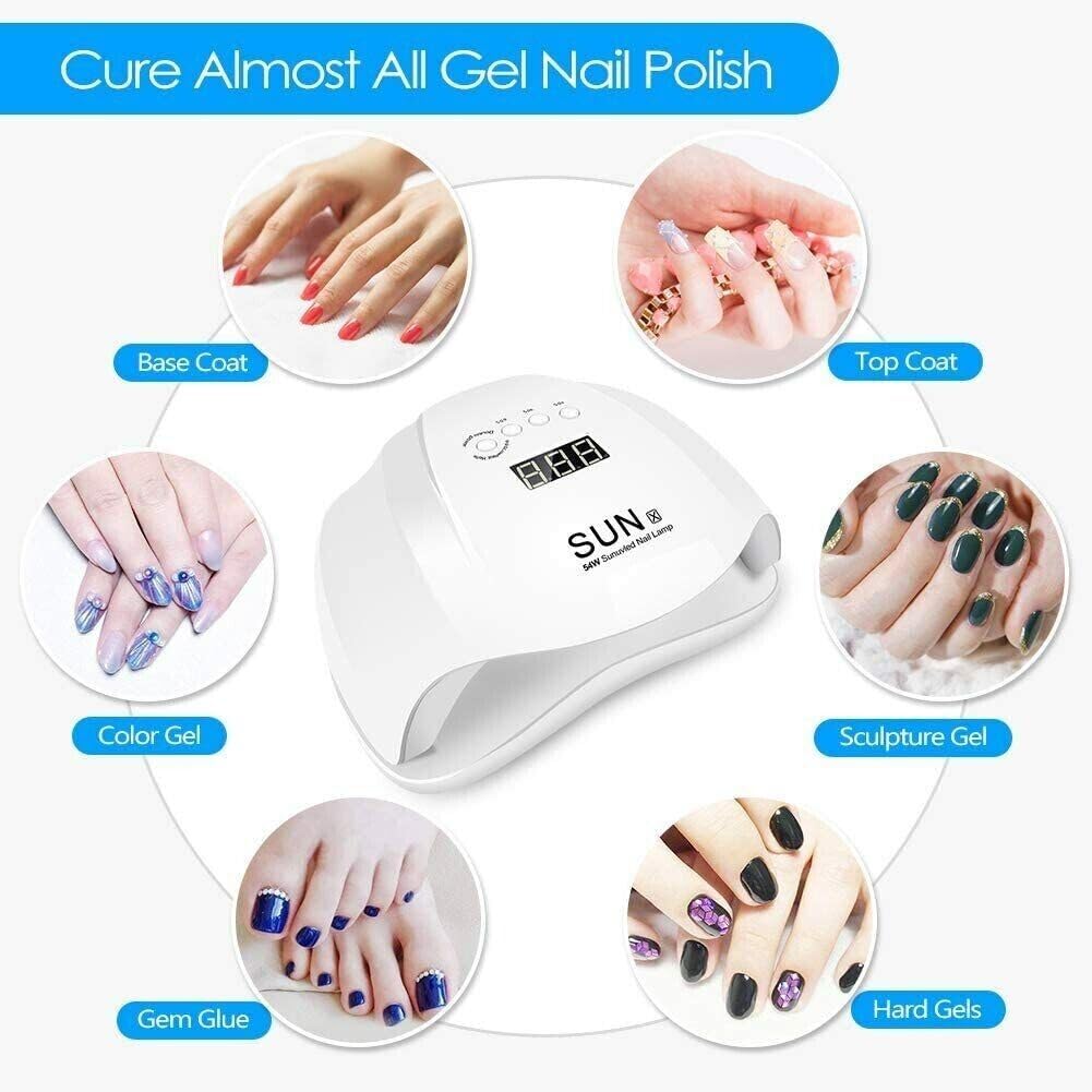 Lampada Unghie UV 36 LED Professionale con 5 Timer da 48W / 54W. Forno ideale per il Manicure e Pedicure con Sensore Movimento e base staccabile. Fornetto UV asciuga Smalto Semipermanente e Gel