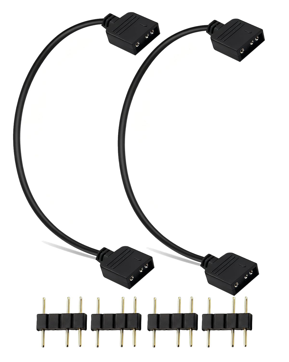 Lote de 2 cables de extensión ARGB de 5 V 3 pines, cables divisores ARGB, adaptador RGB para caja de ordenador, enfriador de 30CM
