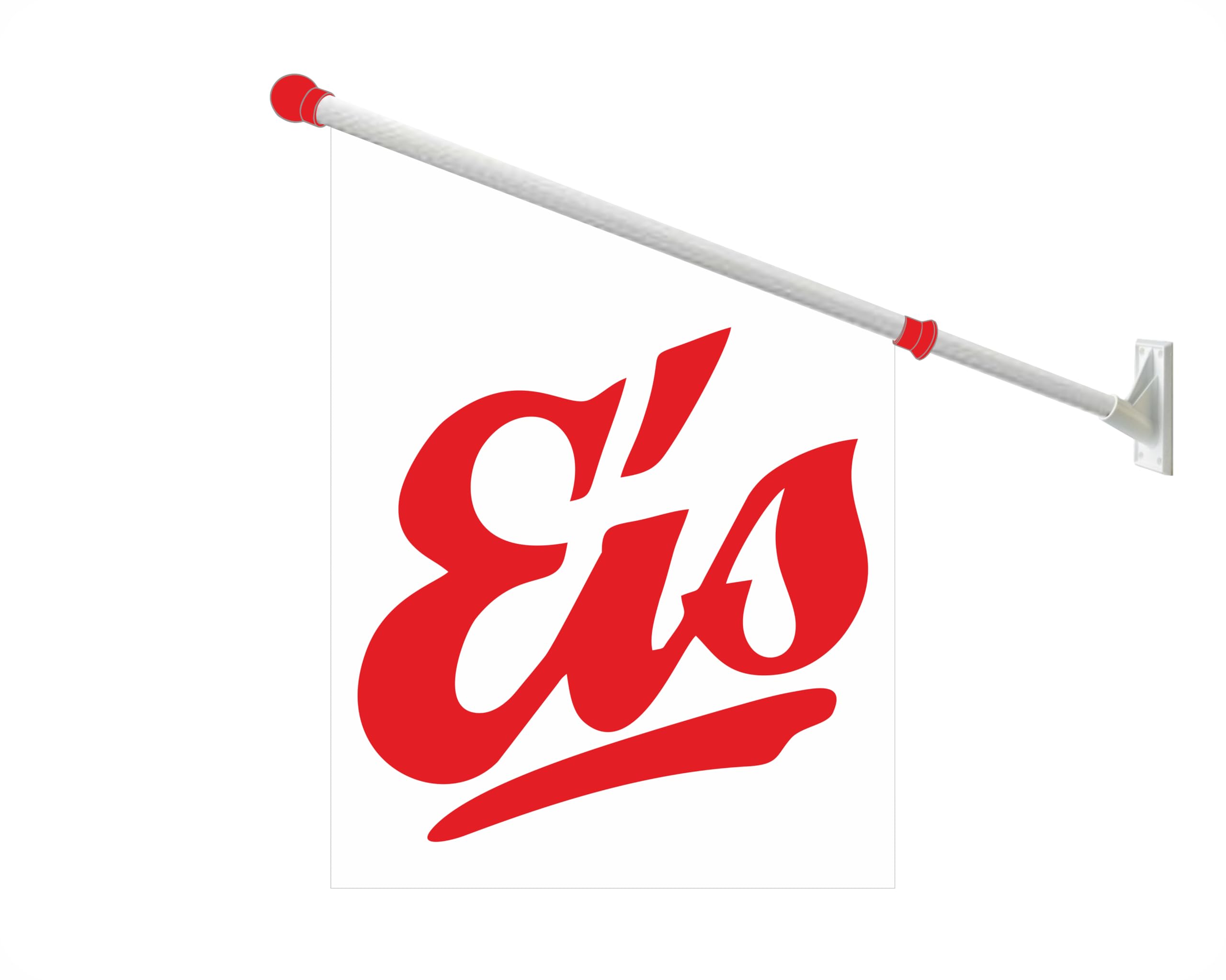 Werbeflagge, Werbefahne, Eisflagge, Eisfahne - Eis, Softeis - Ideal für Eiscafé, Restaurant oder Kirmes, versch. Varianten, weiß (Eis roter Text)