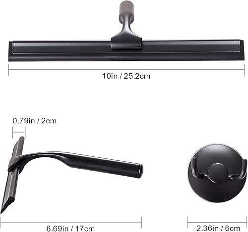 Miniatura 8 de Ettori Escobilla de ducha para puertas de vidrio, escobilla de goma para puerta de cristal de ducha, ventana y vidrio de automóvil, espejos,