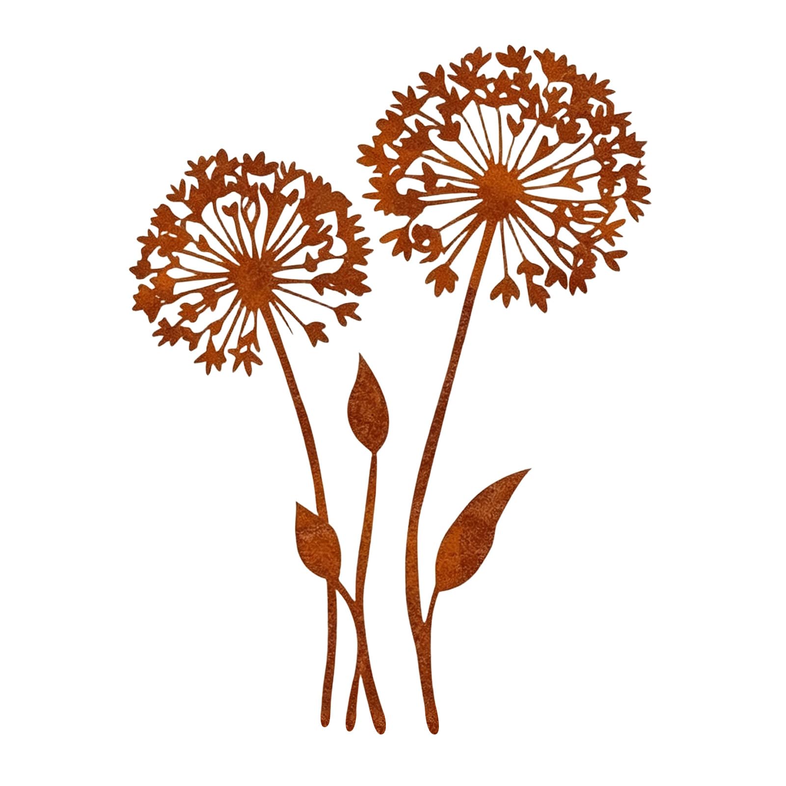 Juego de estacas de jardín de Metal Oxidado, estacas Decorativas de Diente de león, estacas de Flores de Primavera, decoración de jardín Exterior Resistente a la Intemperie