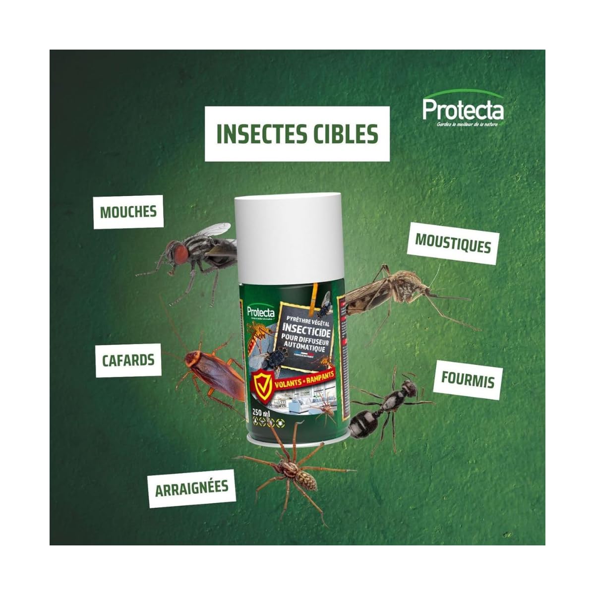 Protecta - Diffuseur automatique d'insecticides au pyrèthre végétal + 1 recharge