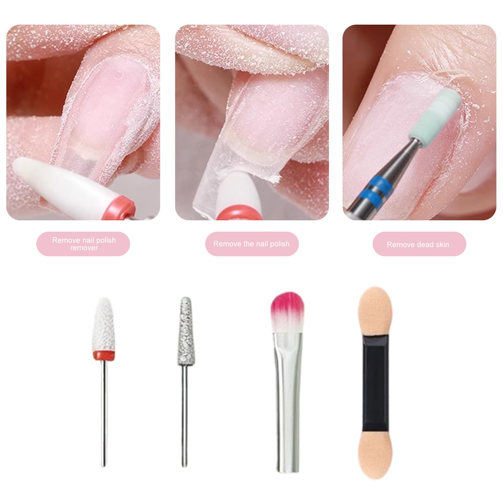 Juego de manicura portátil con estuche de viaje, lima pulidora de uñas, almohadilla de algodón, herramientas profesionales para el cuidado de las uñas para el hogar