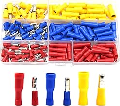 160 Pieces Bullet Connectors Male and Female Insulated Bullet Terminal Electrical Crimp Round Head Connectors for Cables (PZD/Colour)