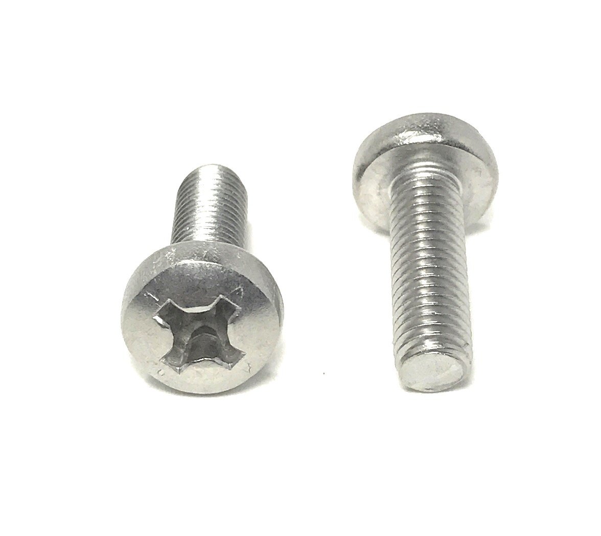 M8-1.25 x 25 Stainless Steel Phillips Pan Head Machine Screw 