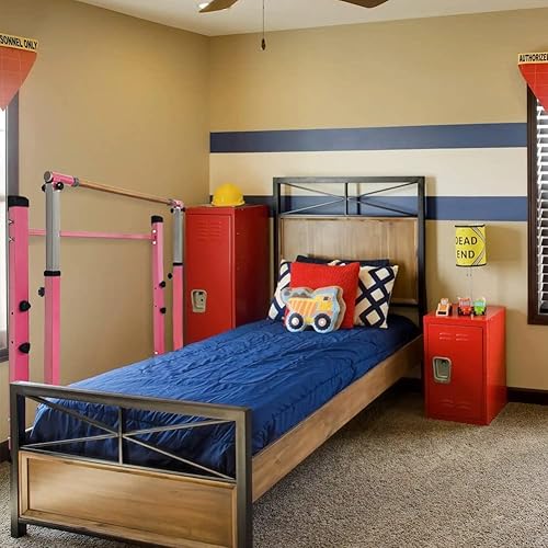 Miniatura 6 de JC-ATHLETICS Gymnastic Kip Bar,Kids Girls Junior Ages 3-15,3' to 5' Adjustable Height,Home Gym Equipment,Home Training,1-4 Levels,260lbs Weight