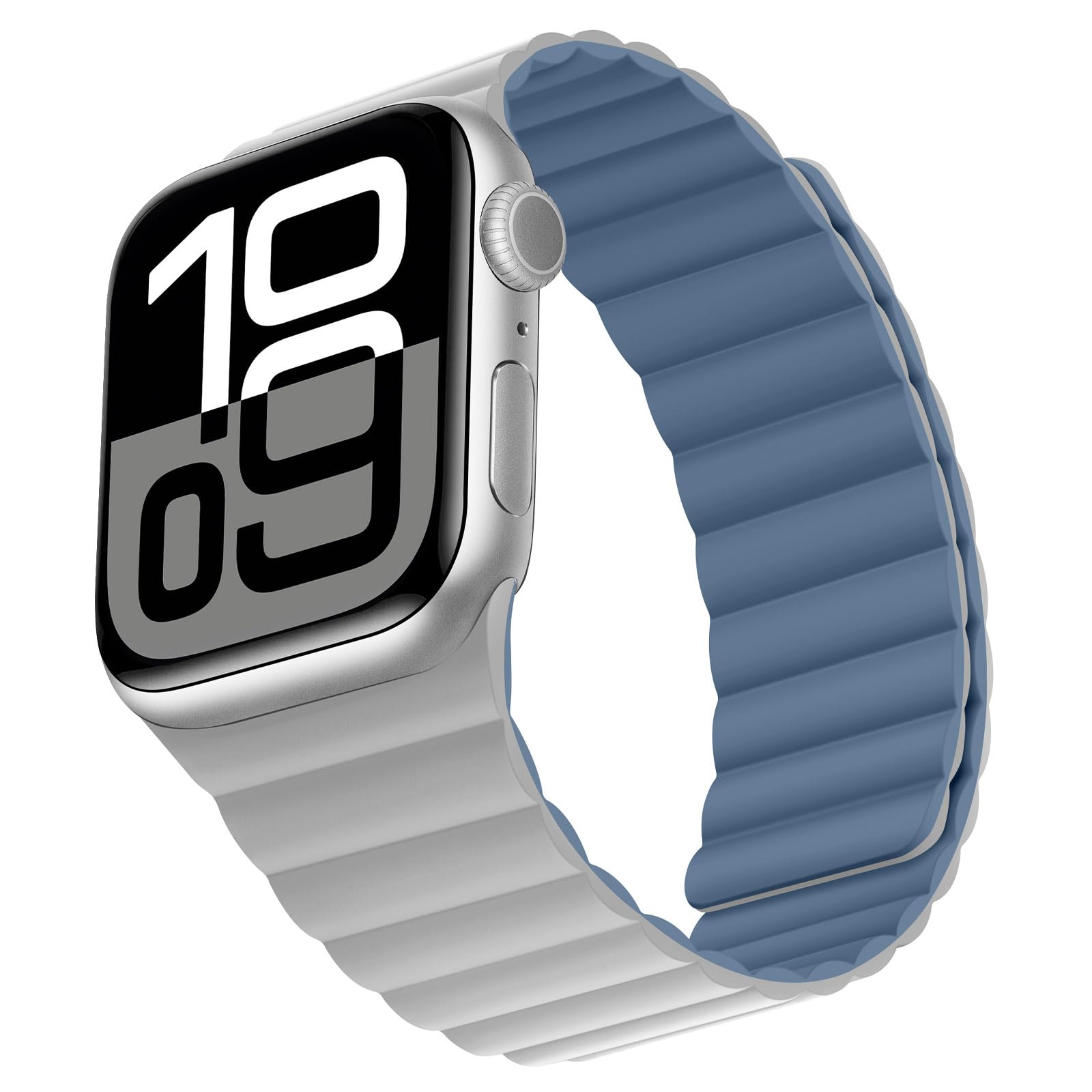 Bisikor Compatible with Apple Watch Strap 49/46/45/44/42/41/40/38mm Double Sided Wearable Silicone Magnetic Strap for iWatch Ultra SE Series 10 9 8 7 6 5 4 3 (38/40/41/42