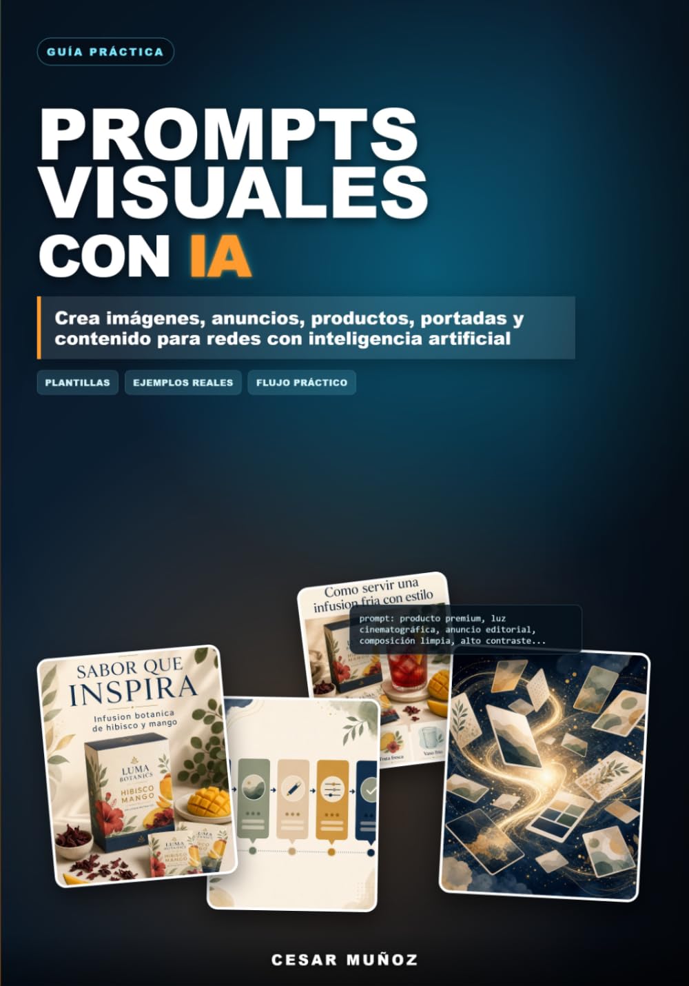 Prompts Visuales con IA: Guía práctica para crear imágenes, productos, portadas y contenido para redes con inteligencia artificial