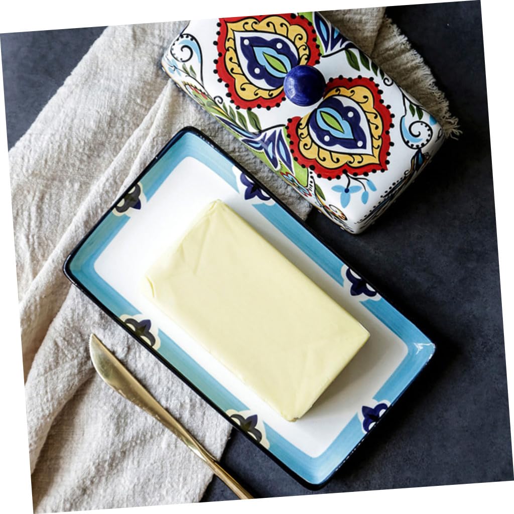 Beurrier en Céramique Vintage Rectangulaire Étroit, 250g